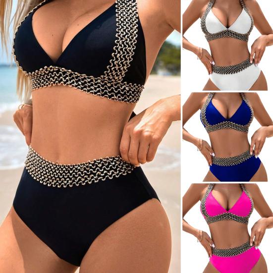 Plunging V-Neck Swimsuit – Ruffled & Fast-Drying
