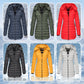 🔥 Winter Women's Mid-length Padded Jacket Warm Solid Color Hooded Jacket