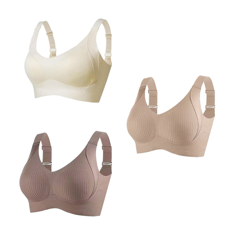 💕 Buy More Save More 💕 Subtle Striped Seamless Bra with W-Support – Comfort & Style!
