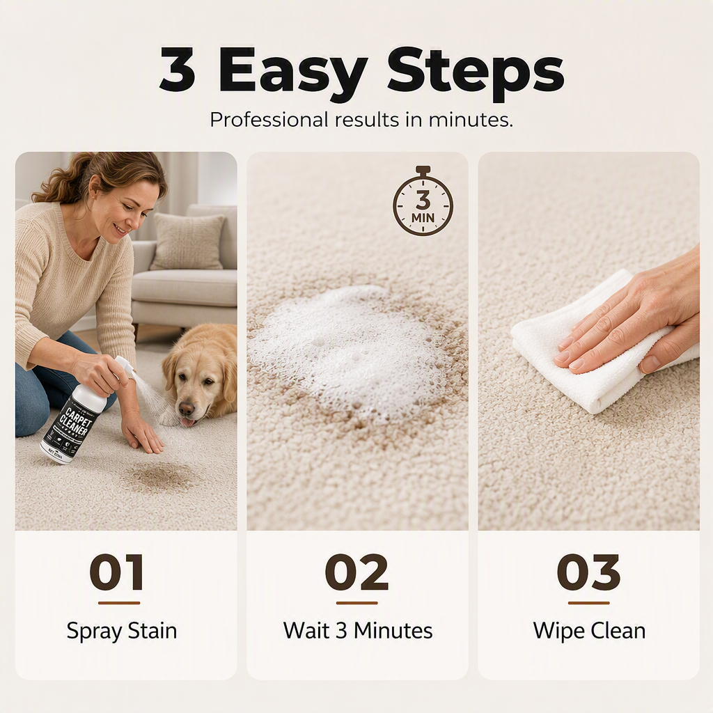 Erase Stains Instantly! No-Scrub Deep Clean Carpet Spray