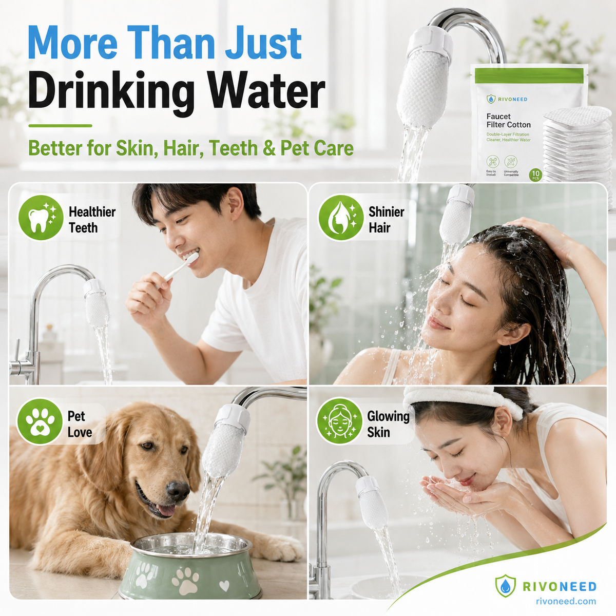 ⏰50%OFF⚡50K+ SOLD!💥Anti-Splash Kitchen Faucet Cotton Filter for Sediment & Rust Removal