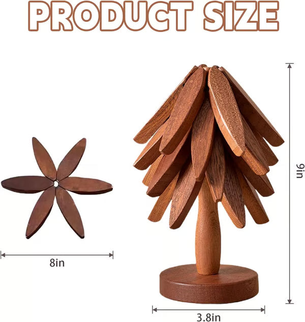 💖Venta limitada 50% de descuento💖Posavasos aislantes Posavasos de madera maciza con forma de árbol de Navidad