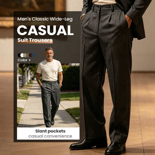 👖Men's Wide-Leg Pants – Breezy Pleats, Effortless Pull-On