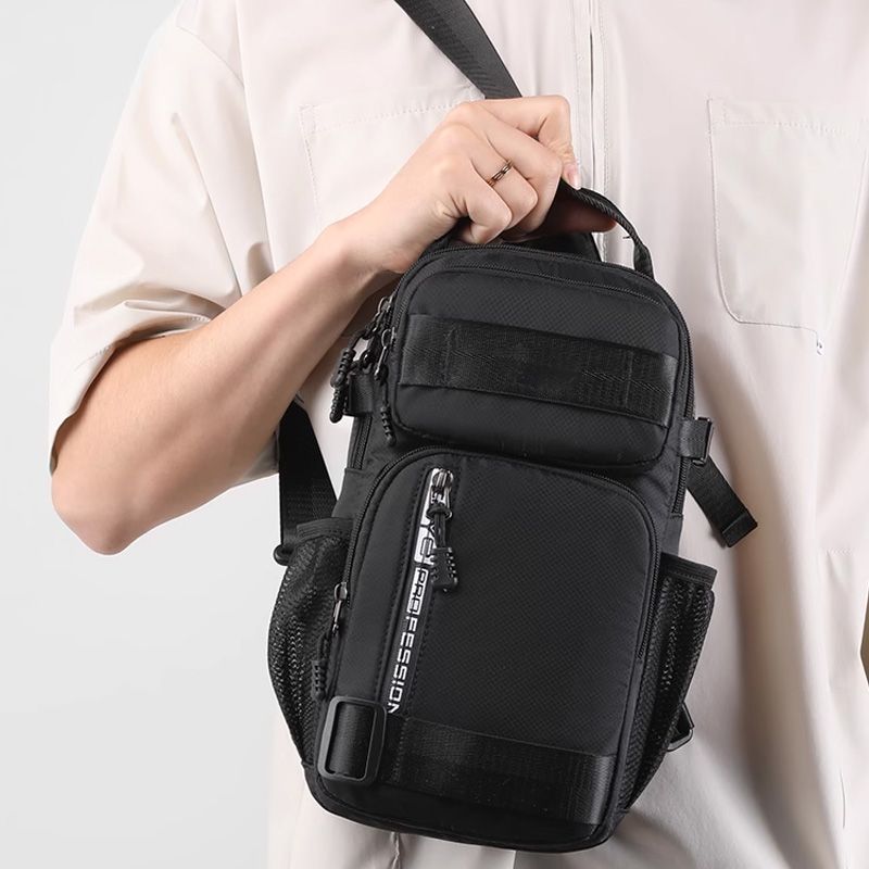 Men's Waterproof Oxford Chest Bag – Multi-Compartment & Adjustable Strap