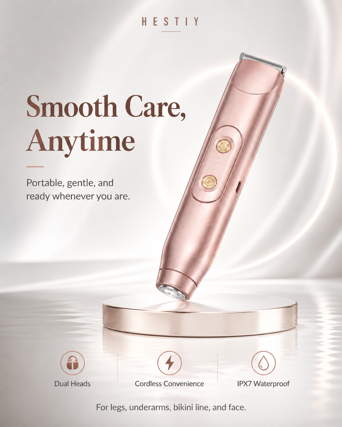 Dual-Head Electric Shaver – Cordless, Gentle & Full-Body Grooming