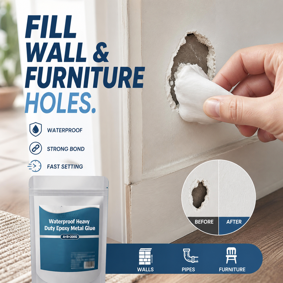 Fix Anything Instantly! No-Crack Waterproof Epoxy Metal Glue