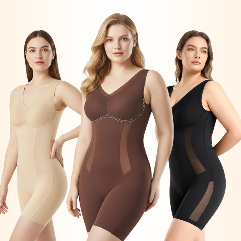 Thoughtful Rear-Removal Design✅Tummy Tuck & Hip Lift Traceless One-piece Shapewear