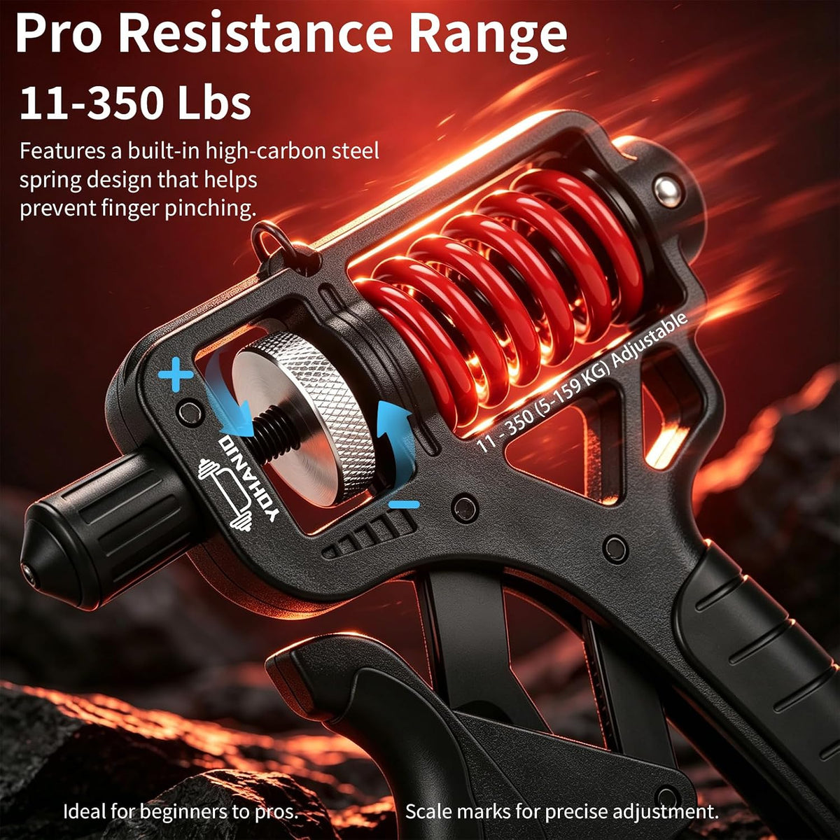Grip Stronger Instantly! No-Slip 165KG Adjustable Hand Trainer