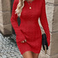 ⏰💃Last Day 50% OFF❄️🖤Women's Winter Plain Round Neck Cable Knit Bodycon Sweater Dress