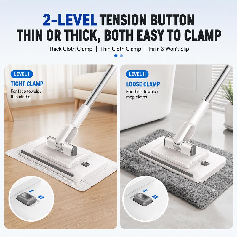 ⏳Time-Limited Special⏰Extendable Telescopic Disposable Flat Clip Mop, 360° Swivel Lightweight Floor Mop -✨Multi-purpose Cleaner for Hardwood, Tile, Kitchen & Bathroom