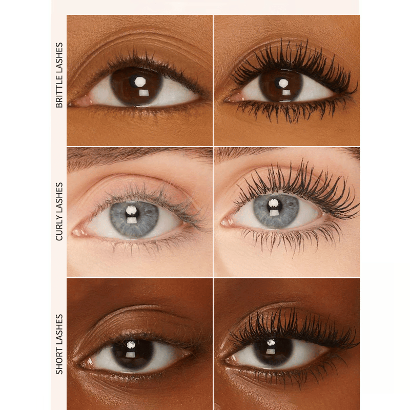 💜All-Day Beautiful Lashes, Smudge-Proof! Waterproof Fiber Mascara for Natural Volume.