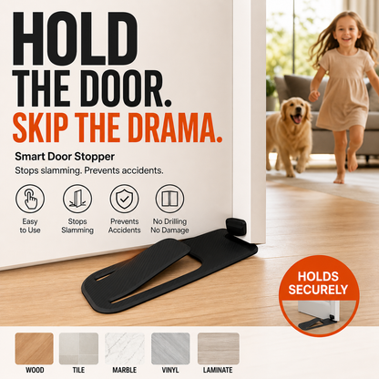 Hold Doors Open Instantly! No-Drill Foot-Operated Door Stopper