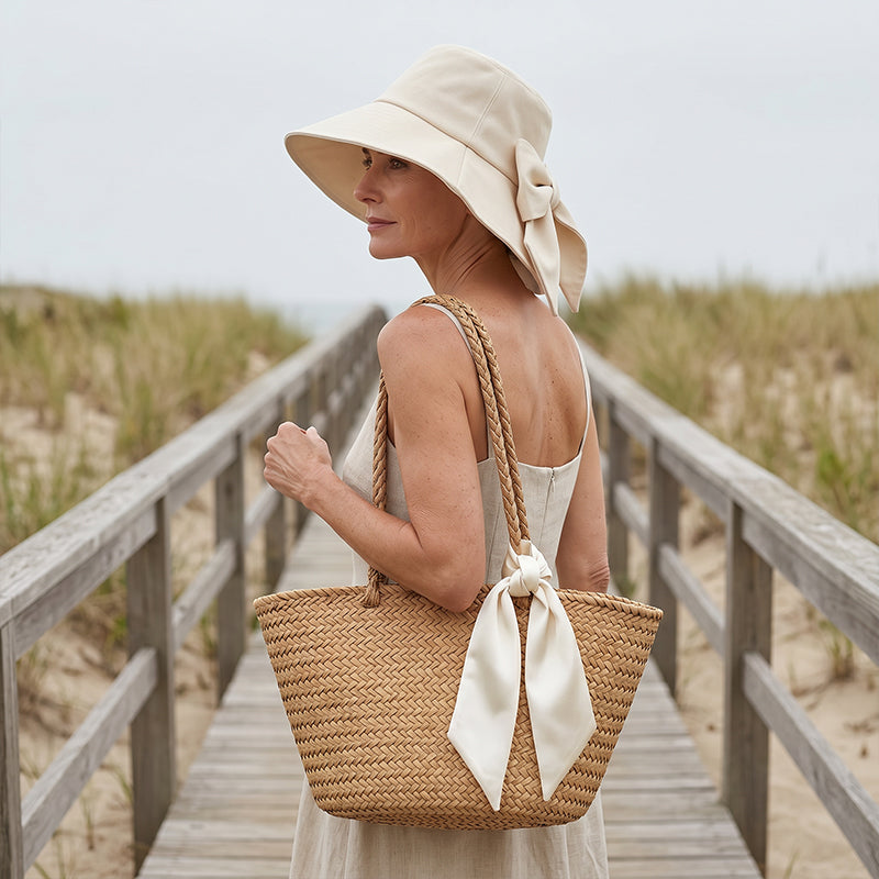 Limited stock ⏰️ Women's Bowknot Wide Brim Sun Protective Hat