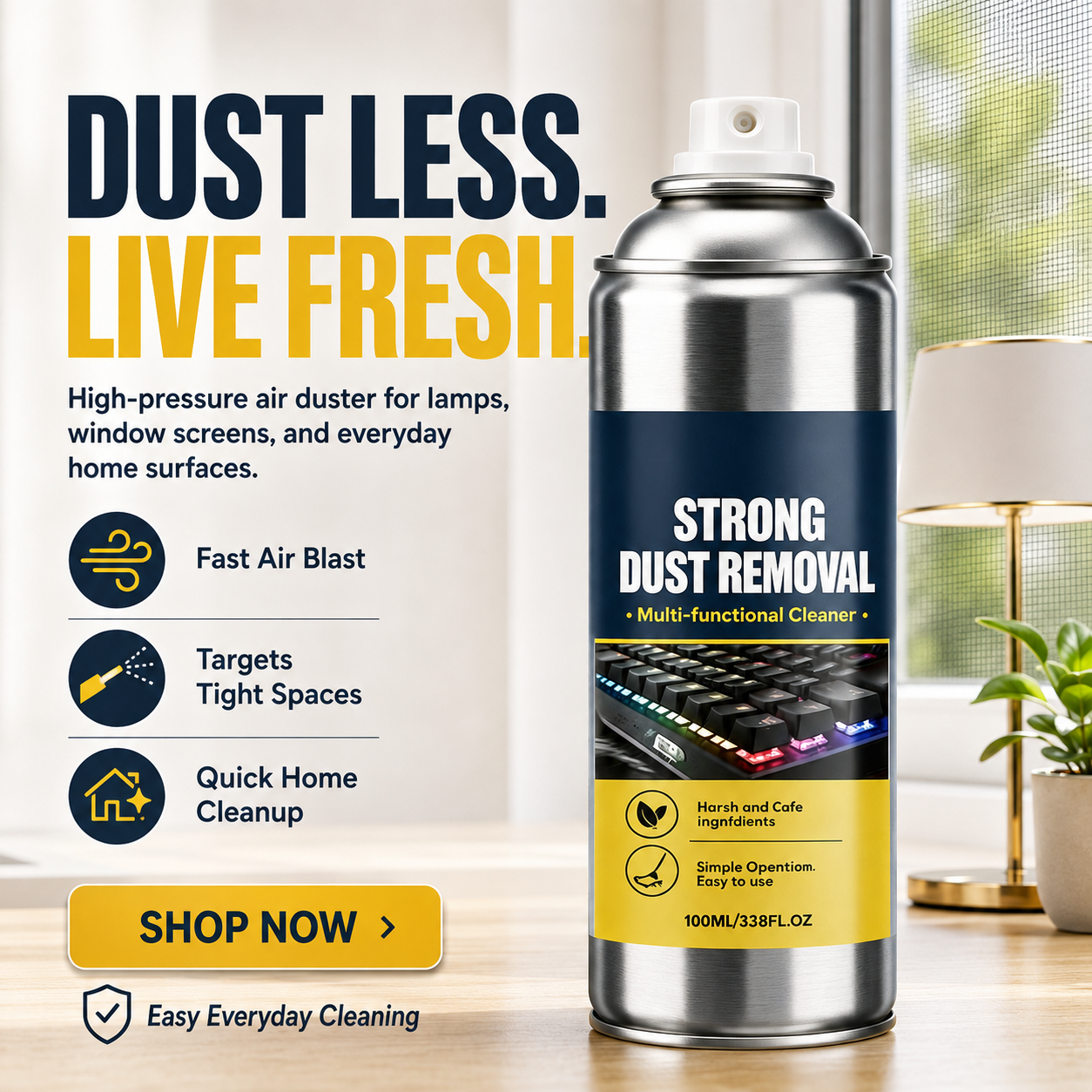 Compressed Air Duster – Precision Nozzle & No-Touch Cleaning Design