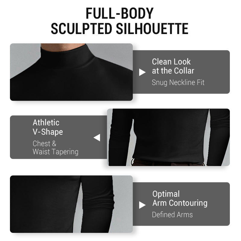 ✨🔥Limited-time 40% off✨🔥|Ultimate Comfort Men's High Neck T-Shirt – Stretch, Breathable, Slim Fit for Gym & Everyday Wear!