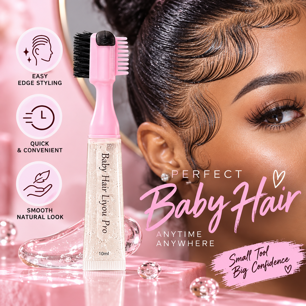 Smooth Edges Instantly! Brush-In Edge Control Gel Kit