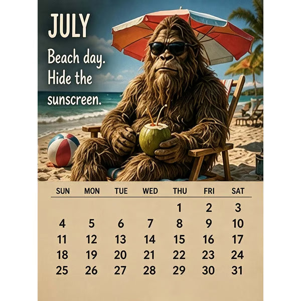 2027 Bigfoot Wall Calendar – Funny & Unique Gift Design