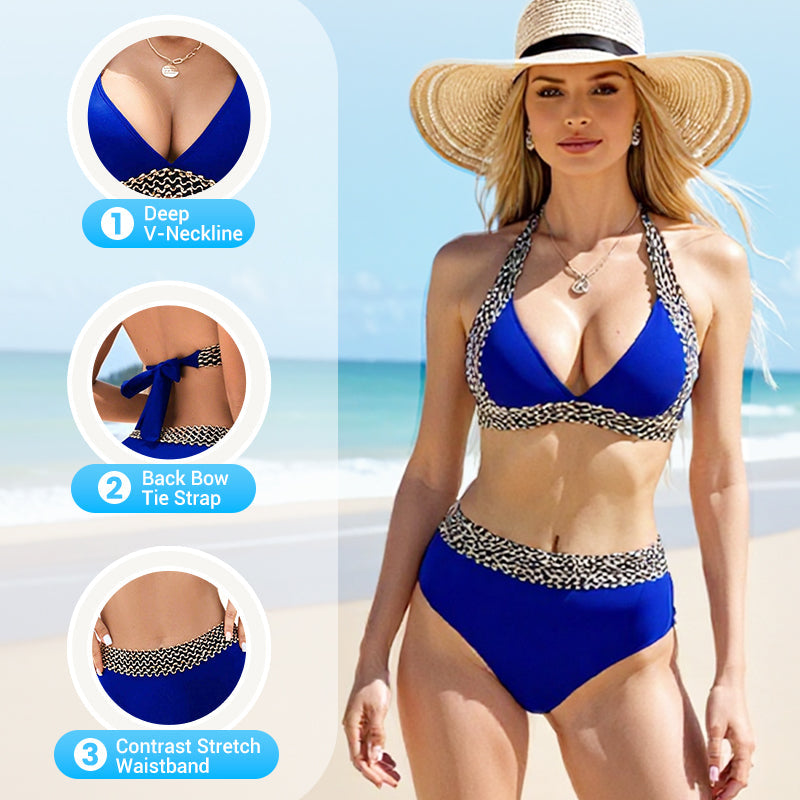 Plunging V-Neck Swimsuit – Ruffled & Fast-Drying