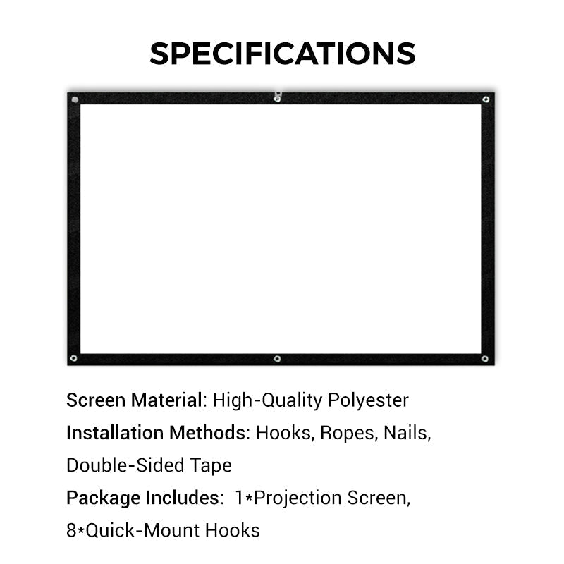 High Definition Projection Screen - 150-inch Diagonal with Matte White Surface for Crystal Clear Home Cinema Experience 🎬🌟