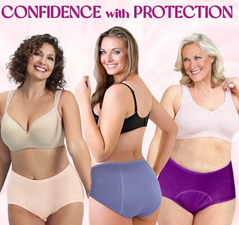 High-Waist Cotton Leak-Proof Panties – All-Day Dry & Odor-Free