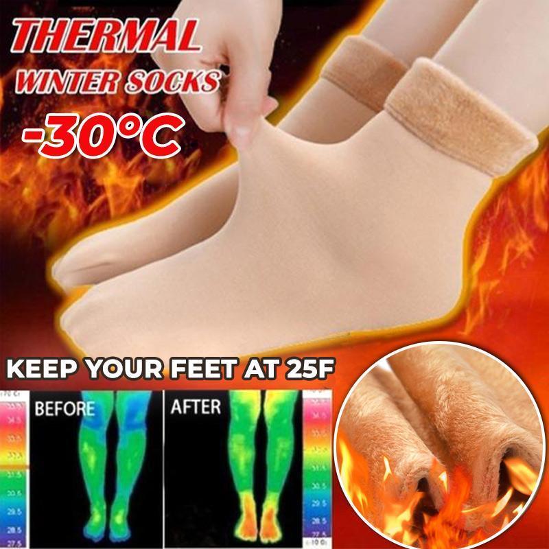 ⏰💃Last Day 40% OFF❄️🎁5/10PCS Unisex Thickened Fleece Lined Cold-Proof Winter Socks