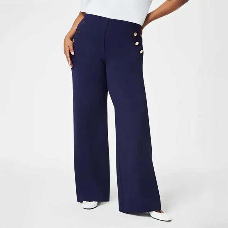 Flatter Your Waist Instantly! No-Zip Tummy-Control Wide-Leg Pants