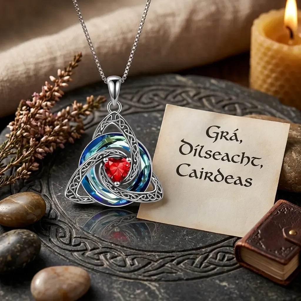 Wear Sacred Love Instantly! No-Tarnish Celtic Birthstone Necklace