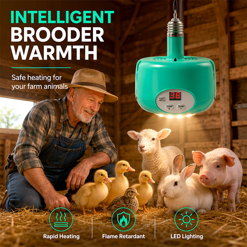 Warm Chicks Instantly! Thermostat Fan-Forced Pet Heat Lamp