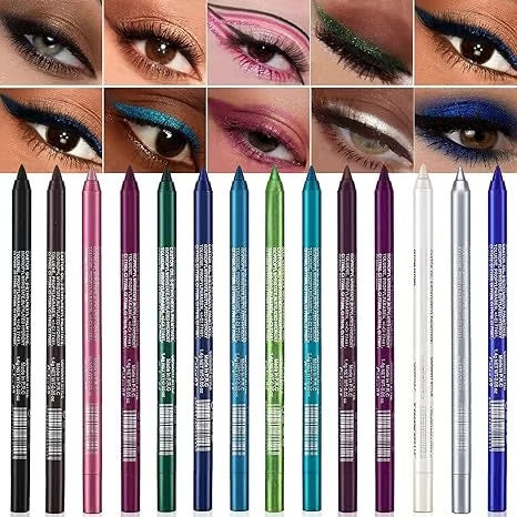 🎁Super Deal💜 50,000 Units Sold✨ 14-Piece Waterproof Gel Eyeliner Set Features metallic and pearlescent finishes Long-lasting, smudge-proof formula✨
