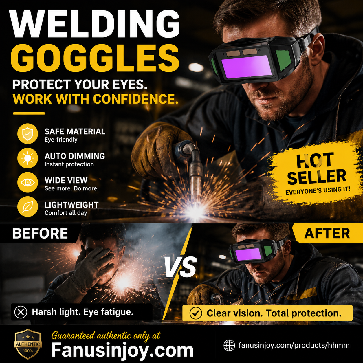 🏭Factory Direct 50% Off！👀Professional Tools for Greater Safety & Convenience 🔥2026 New Burning Welding Eye Protection Glasses