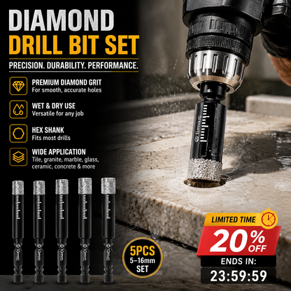 Popular Tools🔧Diamond Tile Drill Bit Set – Dry Cutting & Precise Design