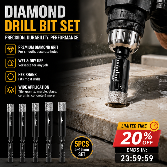 Popular Tools🔧Diamond Tile Drill Bit Set – Dry Cutting & Precise Design
