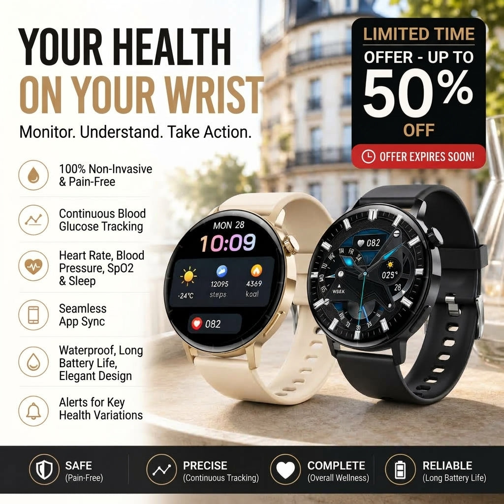 Monitor Health & Answer Calls Instantly! 1.35" HD Bluetooth Smartwatch