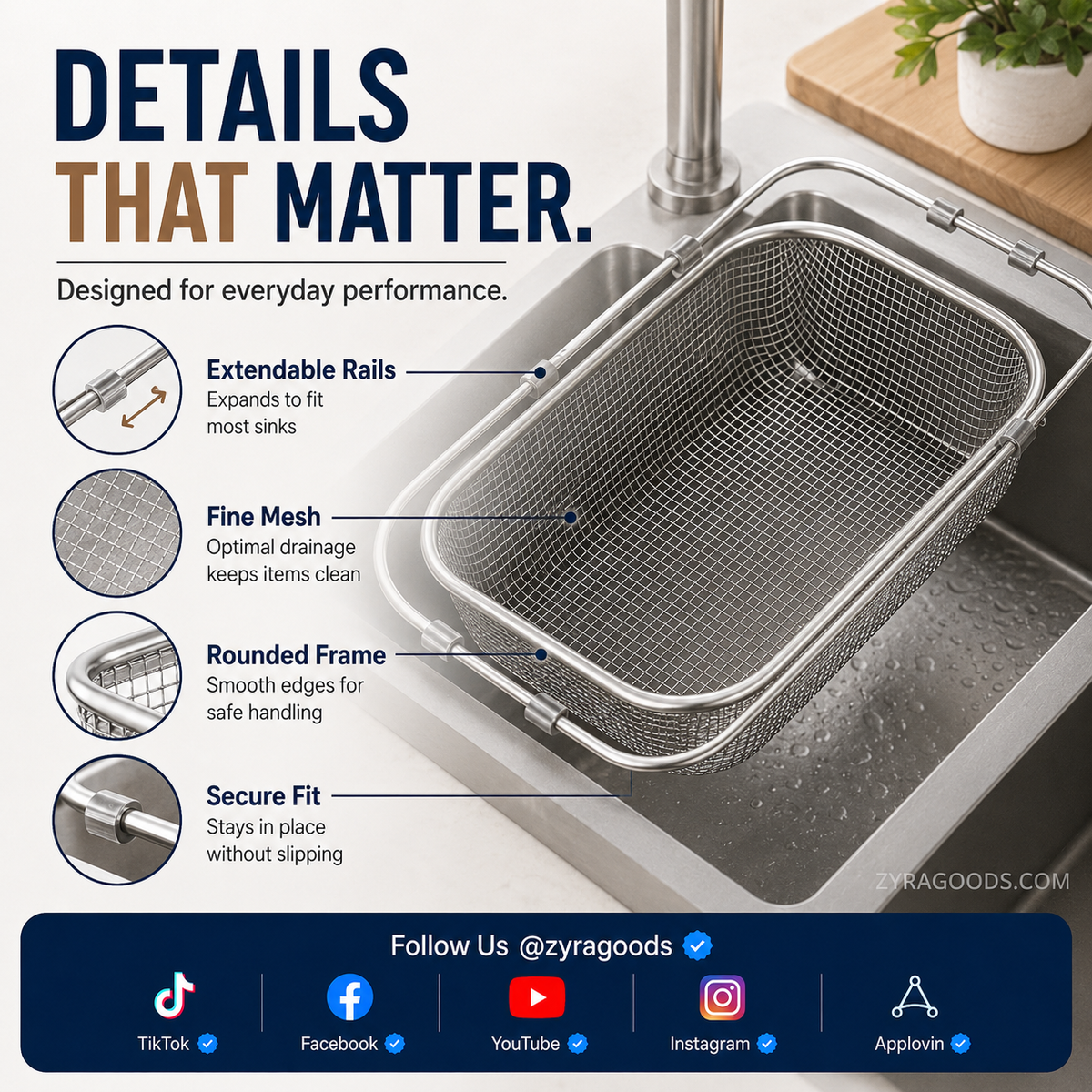 Dry Dishes Instantly! Stainless Steel Over-Sink Rack
