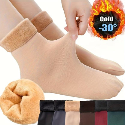⏰💃Last Day 40% OFF❄️🎁5/10PCS Unisex Thickened Fleece Lined Cold-Proof Winter Socks