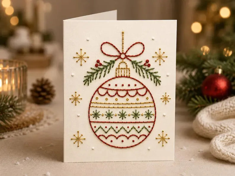 Stitch Christmas Cards Instantly! Beginner DIY Embroidery Kit