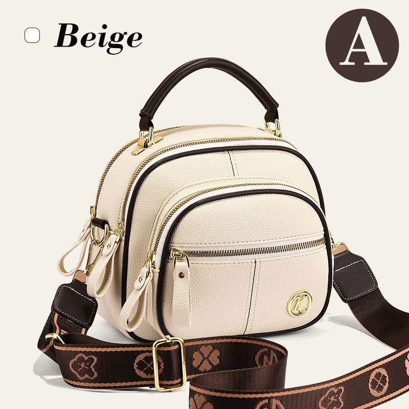 ✨Classic Multifunctional Compartments Adjustable Wide Shoulder Strap PU Leather Crossbody Bag