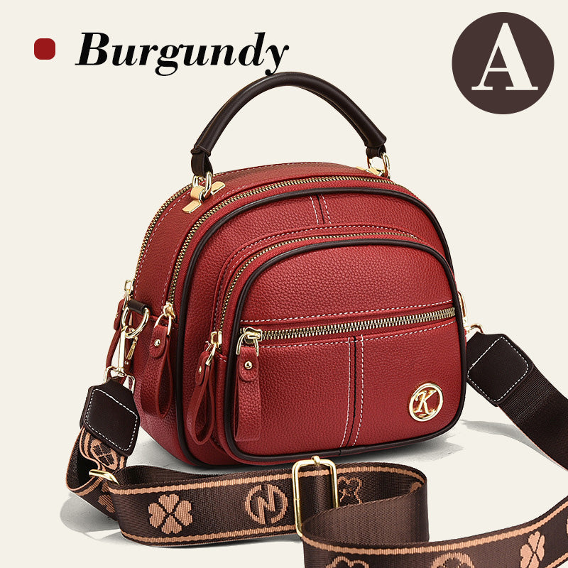 ✨Classic Multifunctional Compartments Adjustable Wide Shoulder Strap PU Leather Crossbody Bag