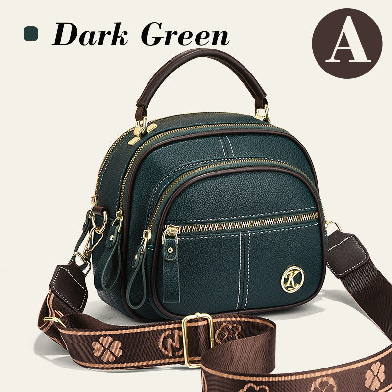 ✨Classic Multifunctional Compartments Adjustable Wide Shoulder Strap PU Leather Crossbody Bag