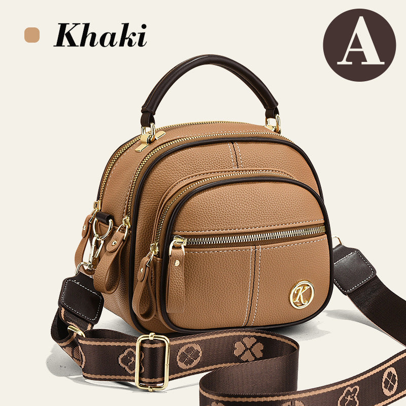 ✨Classic Multifunctional Compartments Adjustable Wide Shoulder Strap PU Leather Crossbody Bag