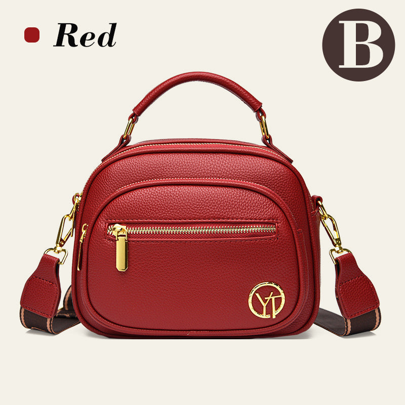 ✨Classic Multifunctional Compartments Adjustable Wide Shoulder Strap PU Leather Crossbody Bag
