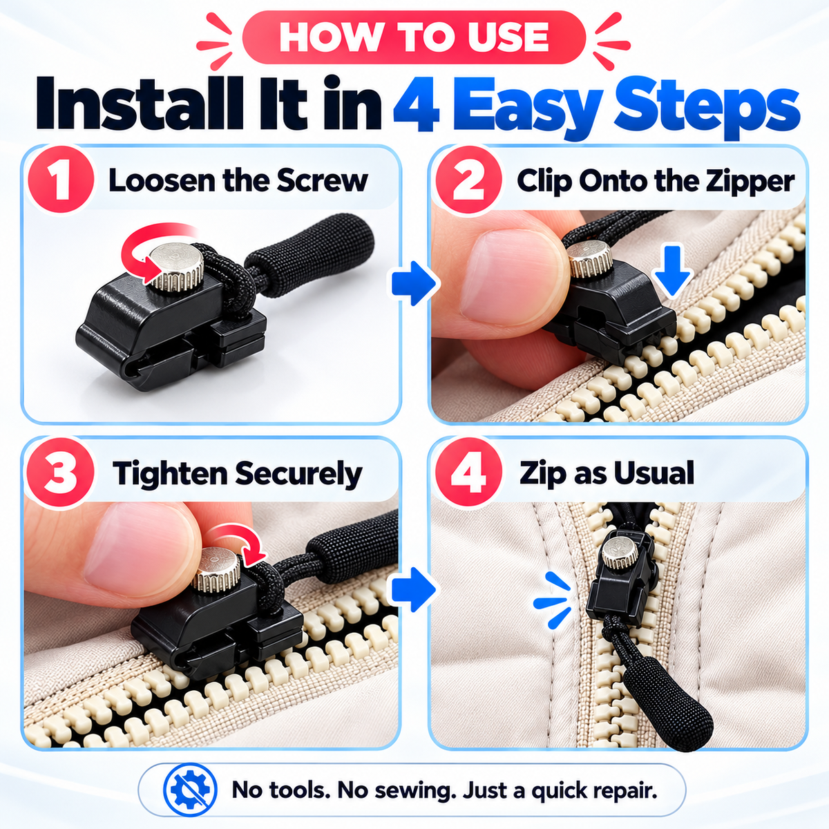 🔧🧳 Easy Installation Zipper Repair Kit – Durable Construction, Smooth Operation & Wide Compatibility for Clothing/Luggage!
