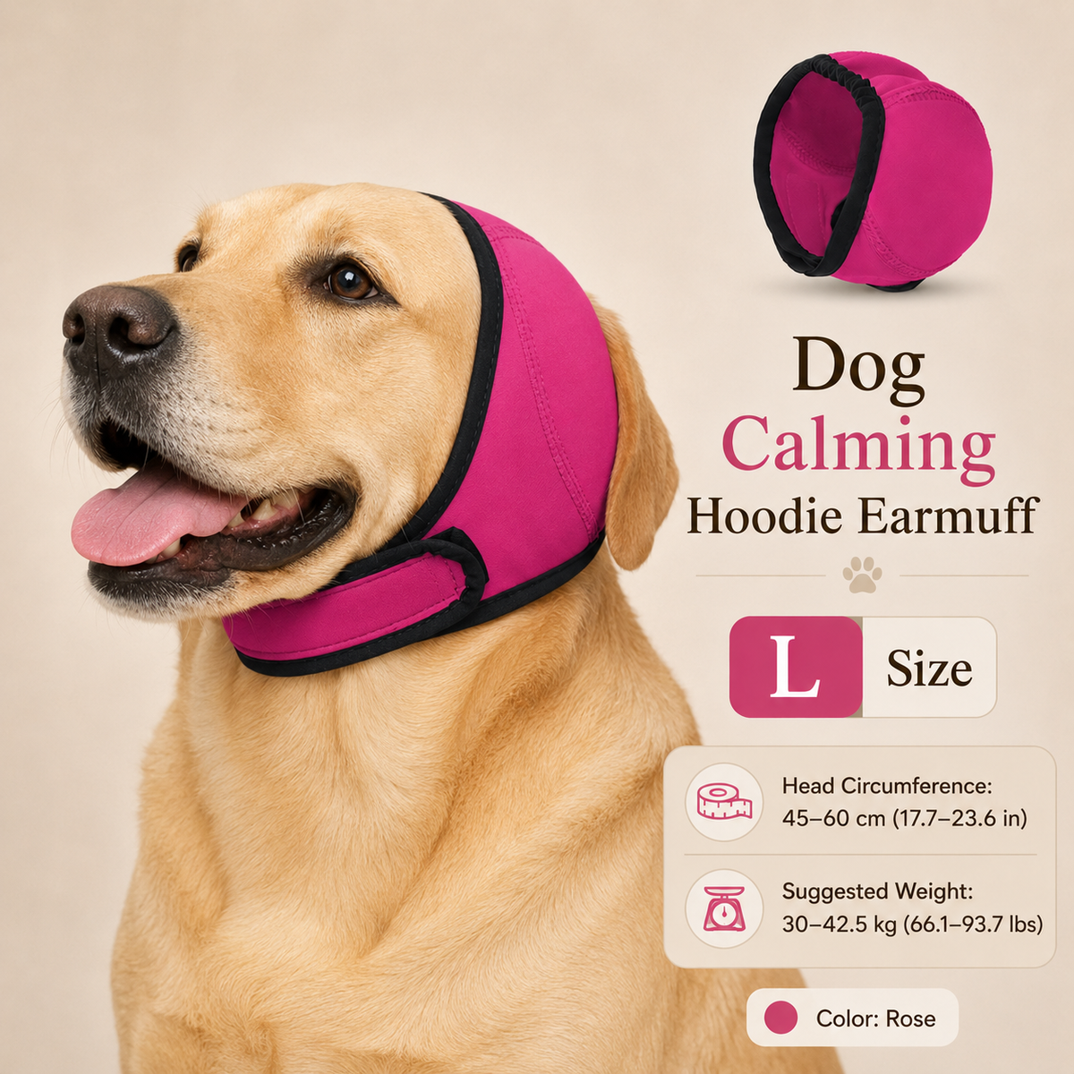 Calm Anxious Dogs Instantly! No-Stress Waterproof Ear Muff