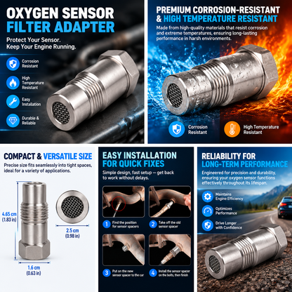 Protect O2 Sensors Instantly! Heat-Resistant Oxygen Sensor Adapter