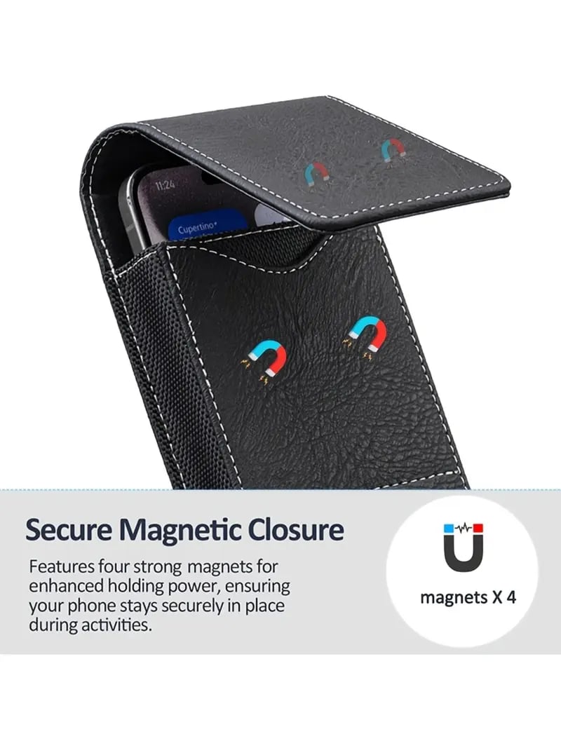 Magnetic Phone Waist Holster – Silent Closure & Dual Secure Attachment