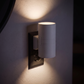 Plug-In Dusk-to-Dawn Wall Light – 3000K Warm Up & Down Night Light with Pass-Through Socket