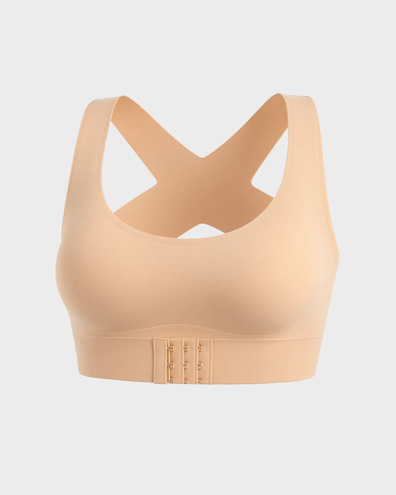 👙 50% OFF NOW! 💎 Front Closure Cross-Back Posture Bra – Wireless Ultra Push-Up, All-Day Comfort & Lift for a Slimmer Silhouette ✨