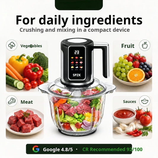 Grind Any Food Instantly! No-Mess 1.8L Detachable Electric Grinder