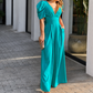Flattering V-Neck Jumpsuit – Flowy Wide Leg, Soft & Breathable