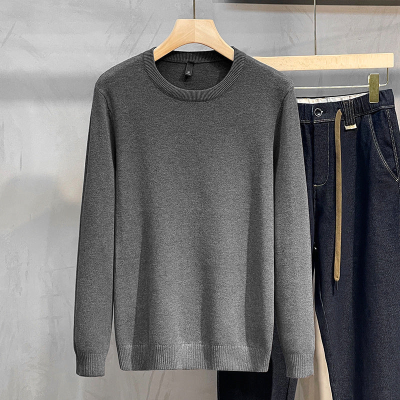 🔥2026 Hot Sale 50% Off🔥Plain knitted basic crew neck shirt for men